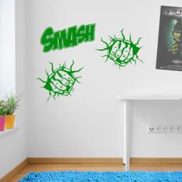 Smash Two Fists Wall Stickers Decals Kids Decor Window Fun Vinyl Colourful A157 - thumbnail 1