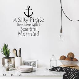Pirate Mermaid Wall Decal Nautical Anchor Vinyl Lettering - thumbnail 2