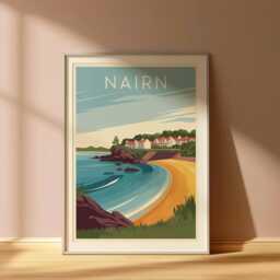 Nairn Scotland Print Coastal Travel Poster, Seaside Wall Art - thumbnail 2
