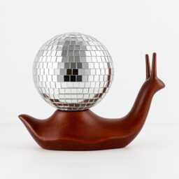 Disco Ball Snail Figurine Retro 70S Home Decor - thumbnail 3