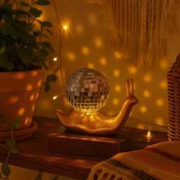 Disco Ball Snail Figurine Retro 70S Home Decor - thumbnail 2