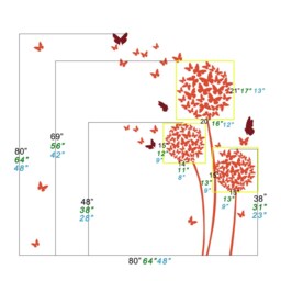 Dandelion Wall Decal, Flow in The Wind Decal, Dandelion Stickers, Dandelion Flying Decal Children's Room Sticker - 180 - thumbnail 3