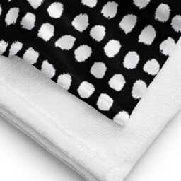 Black & White Dots Beach Towel - Modern Absorbent Spa - 30x60 - thumbnail 4