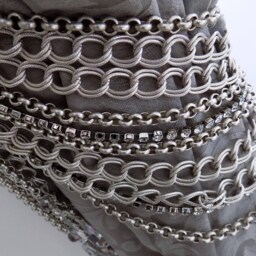 Set Of 2 Luxury Silver & Swarovski Drops Curtain Holders, Chains Bohemian Crystals Decorative Holders - thumbnail 2