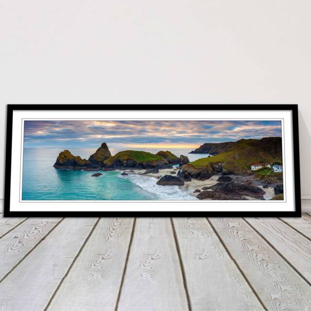 Kynance Cove. Panoramic Framed Picture Print, Cornwall Beach Scene. A Choice Of Frames - image 1