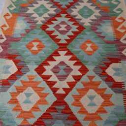 3x10 Ft Stunning Afghan Runner Rug, Handmade Kilim Maimana Chubi Flatweave Oriental Hallway Carpet - thumbnail 3