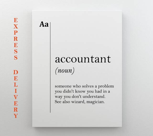 Accountant Canvas Art Definition Poster Gift Coworker New Job Accounting Wall Office Decor Dictionary Scandinavian - image 1