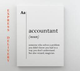 Accountant Canvas Art Definition Poster Gift Coworker New Job Accounting Wall Office Decor Dictionary Scandinavian - thumbnail 1