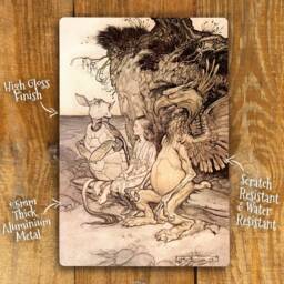 Home Wall Art Print Vintage Alice Wonderland Very Curious Metal Classic Illustration Plaque, Waterproof, 2 Sizes Available - thumbnail 2