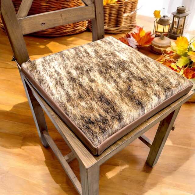 Cowhide Leather Dining Chair Seat Pad, Cushion, Room Chair, Genuine Cushion - C - image 1