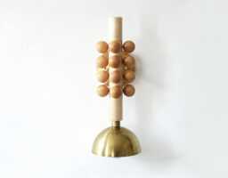 Eclectic Maple & Brass Wall Sconce Light Vanity Bedside Lamp Restaurant Bohemian Unique Fixture
