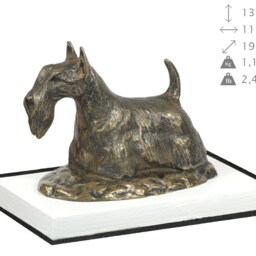 Scottish Terrier, Dog On White Wooden Base Statue, Limited Edition, Artdog - thumbnail 4
