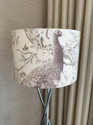 Handmade Lampshade in Laura Ashley Belvedere Soft Truffle Peacock Fabric, Various Sizes Available, Ceiling Or Table/Floor Lamp Options - thumbnail 1