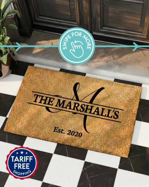 Custom Monogram Initial Personalized Doormat - Coir Welcome Mat Family Last Name Housewarming/Closing/Wedding Gift - image 1