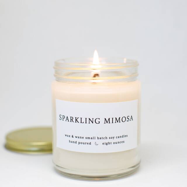 Sparkling Mimosa Scented Soy Candle - Citrus Champagne, Vegan Gift - image 1