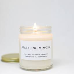 Sparkling Mimosa Scented Soy Candle - Citrus Champagne, Vegan Gift - thumbnail 3
