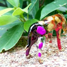 Giraffe Stoop Miniature Figurines Animals Hand Painted Blown Glass Art 22K Gold Trim Collectible Gift Decorate, Multi-Orange - thumbnail 4