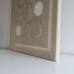 Linen Jute Cord Wall Hanging Bohemian Circle Artwork - thumbnail 3