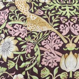 strawberry Thief Cushion in A William Morris Design - Chocolate - thumbnail 3