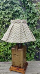Box Pleated Linen Green Azig Lampshade /Sizes