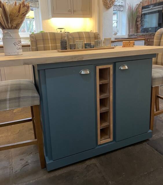 The Penzance Bespoke Custom Made To Order Kitchen Island With Oak Top