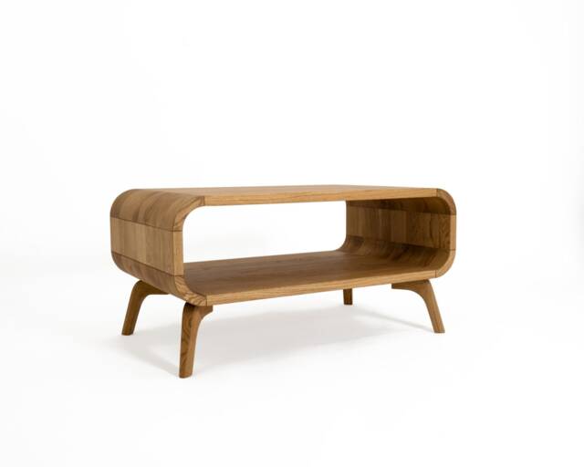 Solid Wood Coffee Table, Mid Century Wood Coffee Table, Sofa Low Table in Oak, Modern Handmade, in Stock - image 1
