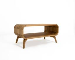 Solid Wood Coffee Table, Mid Century Wood Coffee Table, Sofa Low Table in Oak, Modern Handmade, in Stock - thumbnail 1