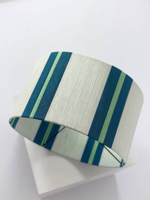 Handwoven Color Block Lampshade Modern Cotton Yarn Shade - image 1