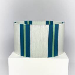 Handwoven Color Block Lampshade Modern Cotton Yarn Shade - thumbnail 3