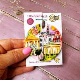 Brussels Belgium Europe Little Landmark Ceramic Hanging Decoration Christmas - thumbnail 4