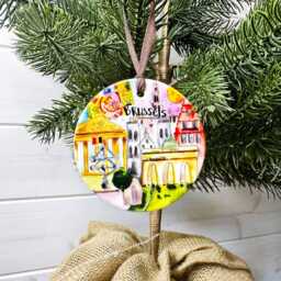 Brussels Belgium Europe Little Landmark Ceramic Hanging Decoration Christmas - thumbnail 2
