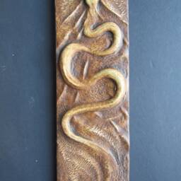 Swimming Sensuous Snake Decorative Wall Sculpture Art Tile - thumbnail 2