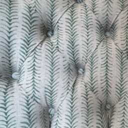 I'm New Armchair Chair Seat in A Printed Green Arrow Stripe On Natural Linen Background. Matching Stool Available - thumbnail 4