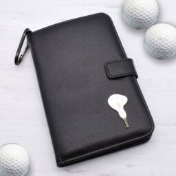Arum Lily Flower Design - Personalised Leatherette Golf Organiser Complete With Divot Repairer, Marker, Tees, Scorecard & Pencils - thumbnail 1