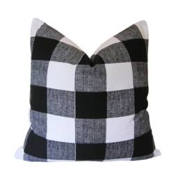 Outdoor Pillows Covers - Buffalo Check Plaid Custom Black Red Blue Gray All Sizes 16x16 18x18 Throw Toss Accent Pillow Home Coastal - thumbnail 1