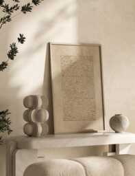 Vintage Ayatul Kursi Beige Islamic Wall Art Print Freestyle Arabic Calligraphy - thumbnail 1