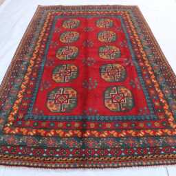 5x8 Brand New Akhcha Handmade Area Rug, Afghan High Pile Turkmen Bokhara Rug, Living Room Rug Tribal Rug Bedroom Office - thumbnail 2
