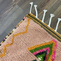 Handmade Berber Wool Rug Moroccan Beni Ourain Style - thumbnail 4