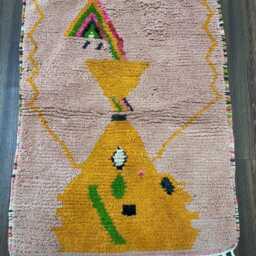 Handmade Berber Wool Rug Moroccan Beni Ourain Style - thumbnail 3