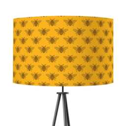 Yellow Bee Lampshade Drum 25cm 30cm 35cm 40cm 45cm Retro Bees Beekeeper Manchester, Mancunian North West Ceiling Lamp Shade Pendant - thumbnail 3