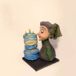 Sleeping Beauty - Flora Handmade Polymer Clay Action Figure. Unique Collectible - thumbnail 2
