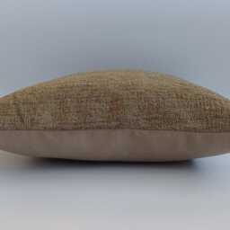 Handmade Cushion Cover, Textured Brown Turkish Rug Decorative Throw Pillow, Kilim 16''x16''/40x40 cm - thumbnail 3