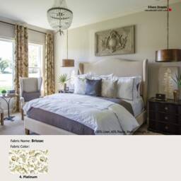 Brissac 4 Colors Jacobean Floral Flower Augustine Beige Linen Blend Curtain, Valance Pleated, Lined Drapery Panel Offered As Upgrades - thumbnail 2