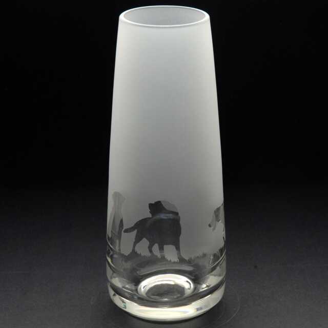 Labrador Dog Glass Bud Vase - Etched Engraved Glassware Home & Bar Decor - image 1