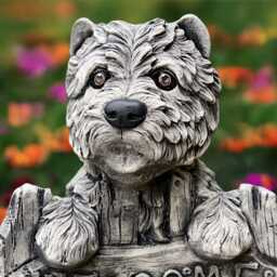 Yorkie Statue With Welcome Sign Concrete Yorkshire Terrier Figure Outdoor Puppy Memorial Stone Pet For Garden Decor Sculpture Dog Lover Gift - thumbnail 3