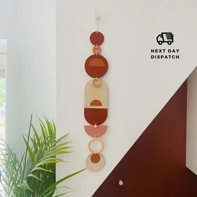 Bauhaus Wall Art - Geometric Warm Decor Wood Sunset - image 1