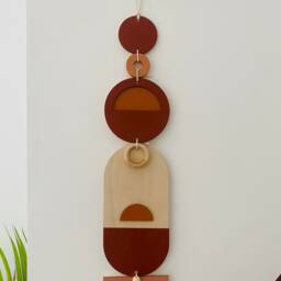 Bauhaus Wall Art - Geometric Warm Decor Wood Sunset - thumbnail 2