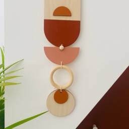 Bauhaus Wall Art - Geometric Warm Decor Wood Sunset - thumbnail 3
