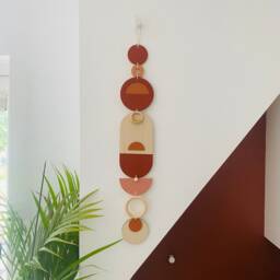 Bauhaus Wall Art - Geometric Warm Decor Wood Sunset - thumbnail 4