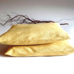 Yellow Damask Pillow, Decorative Floral Cushion, Pillows - thumbnail 2